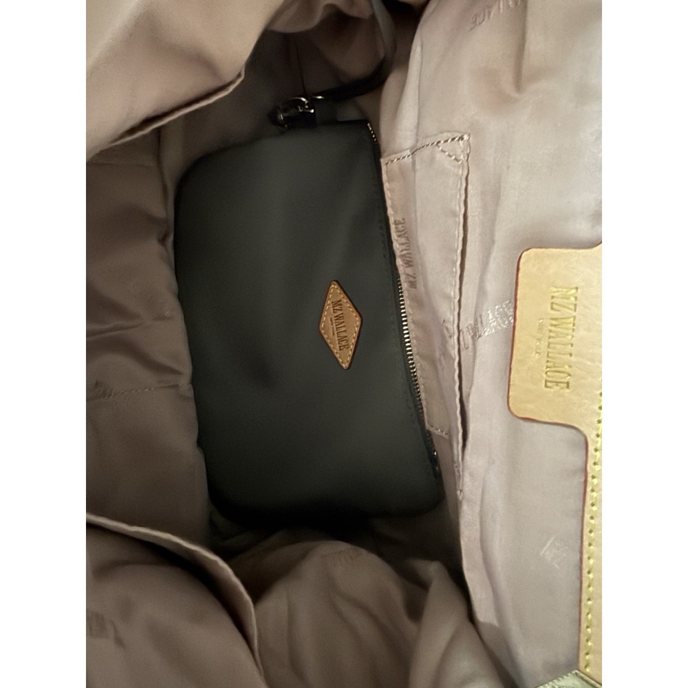 MZ Wallace Gray Nylon and Leather Bedford Jane Shoulder Bag with Zip Pouch - Picture 12 of 16